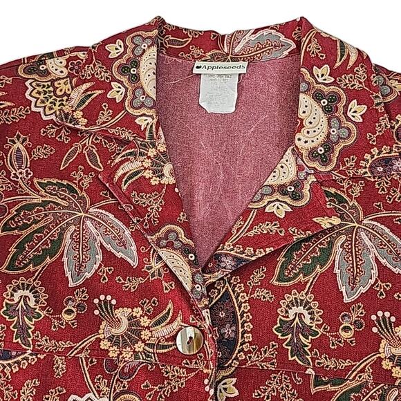 Vintage Women Sz L Paisley Y2K Art to Wear Grunge Pockets Shoulder Pads Jacket - Picture 3 of 12